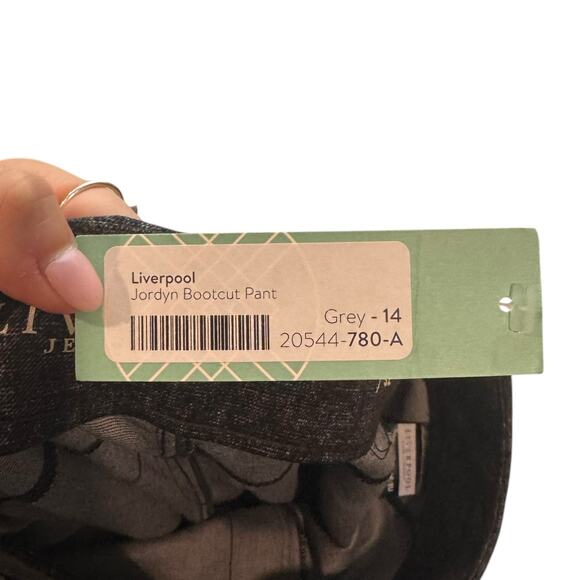 Liverpool NWT Jordyn Bootcut 14 Gray Stretch High Rise Dress Pants Welt Pockets - Picture 8 of 10